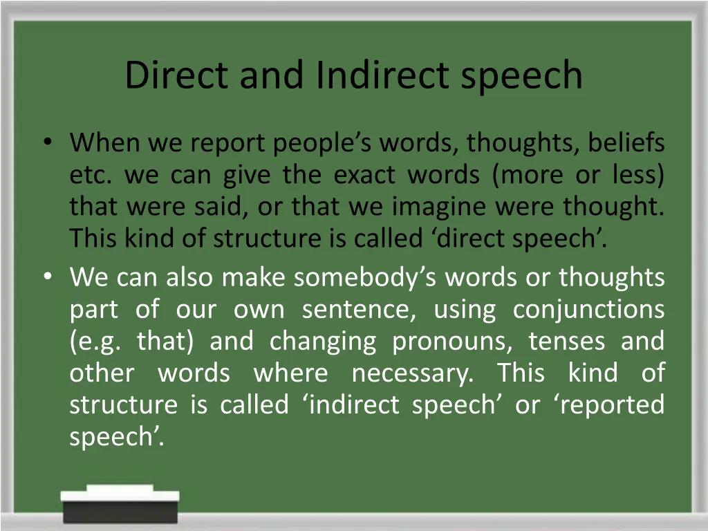 direct and indirect speech