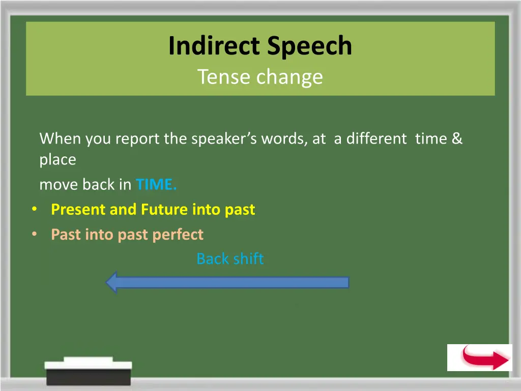 indirect speech tense change