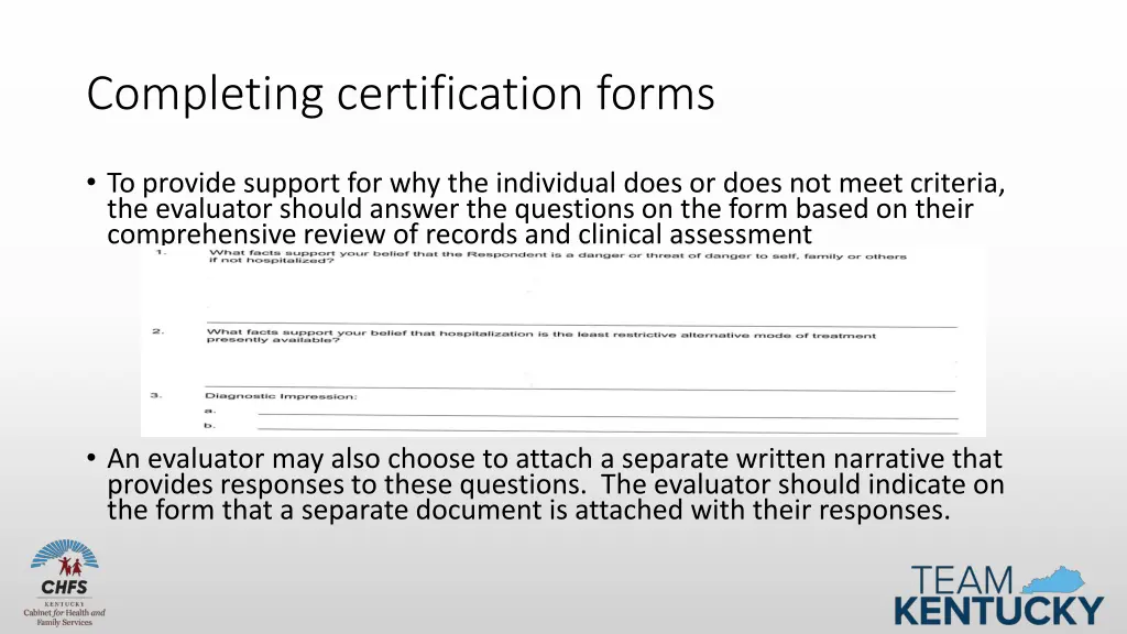 completing certification forms 2