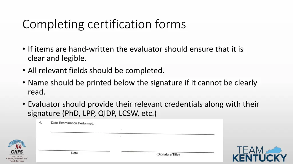 completing certification forms 3