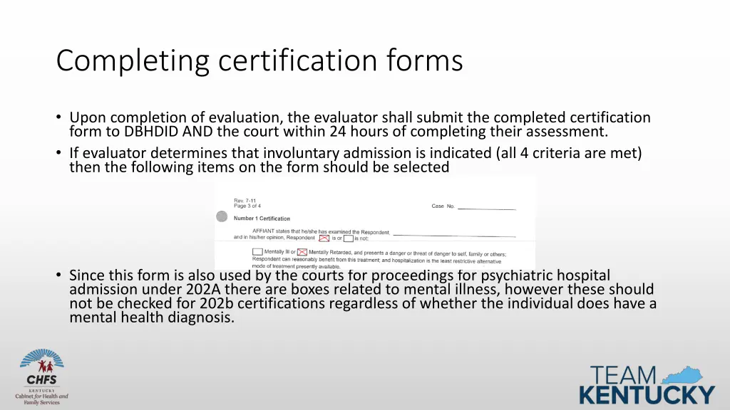 completing certification forms