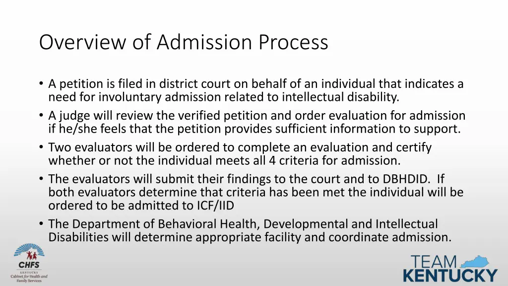 overview of admission process