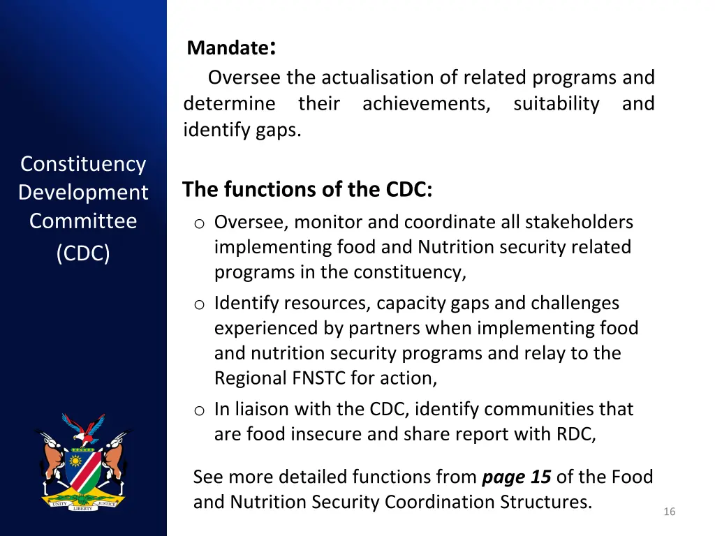 mandate oversee the actualisation of related