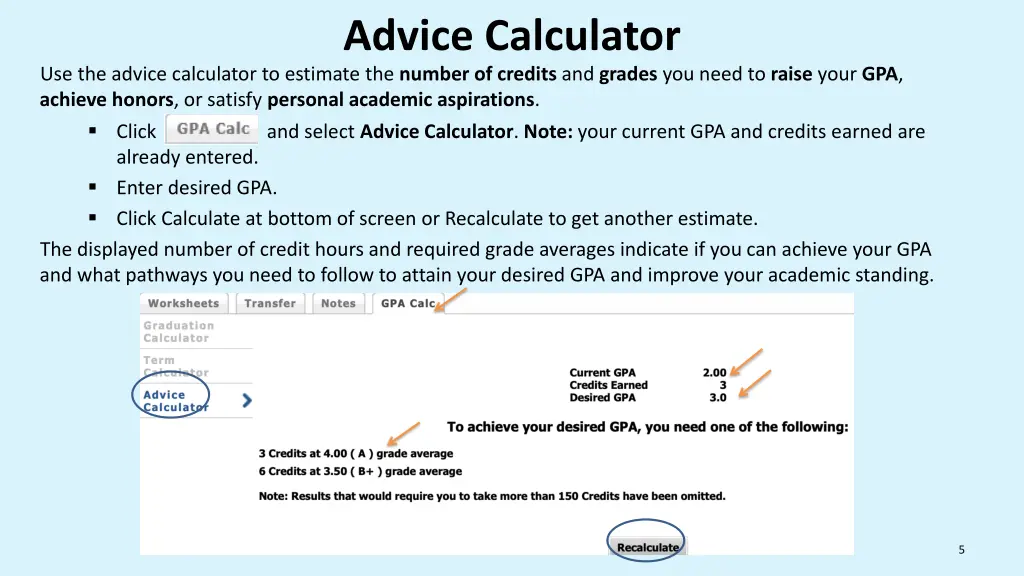 advice calculator