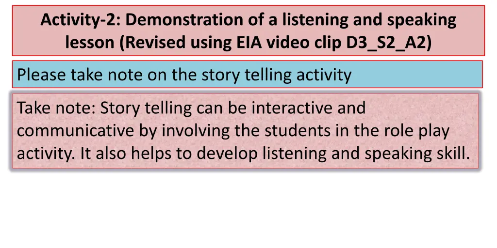 activity 2 demonstration of a listening