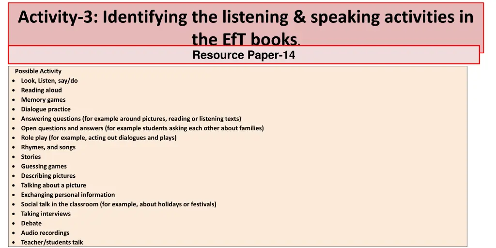 activity 3 identifying the listening speaking