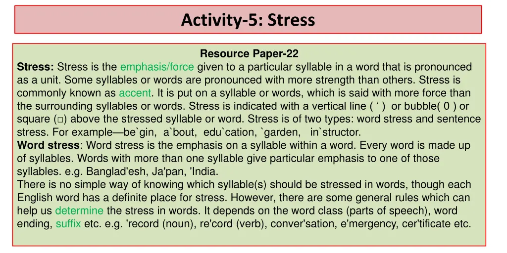 activity 5 stress