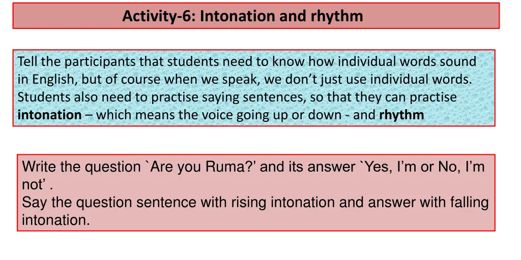 activity 6 intonation and rhythm