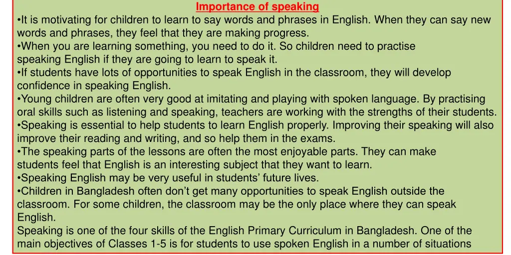 importance of speaking