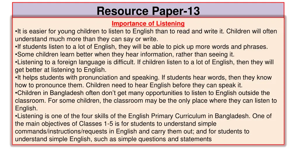 resource paper 13 importance of listening