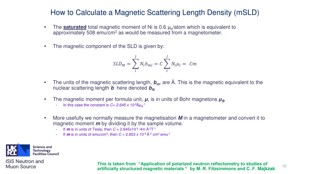 how to calculate a magnetic scattering length 1