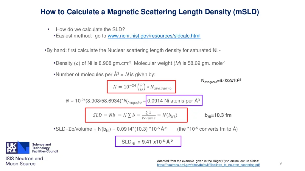 how to calculate a magnetic scattering length