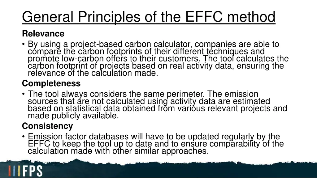 general principles of the effc method relevance