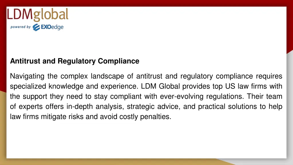 antitrust and regulatory compliance