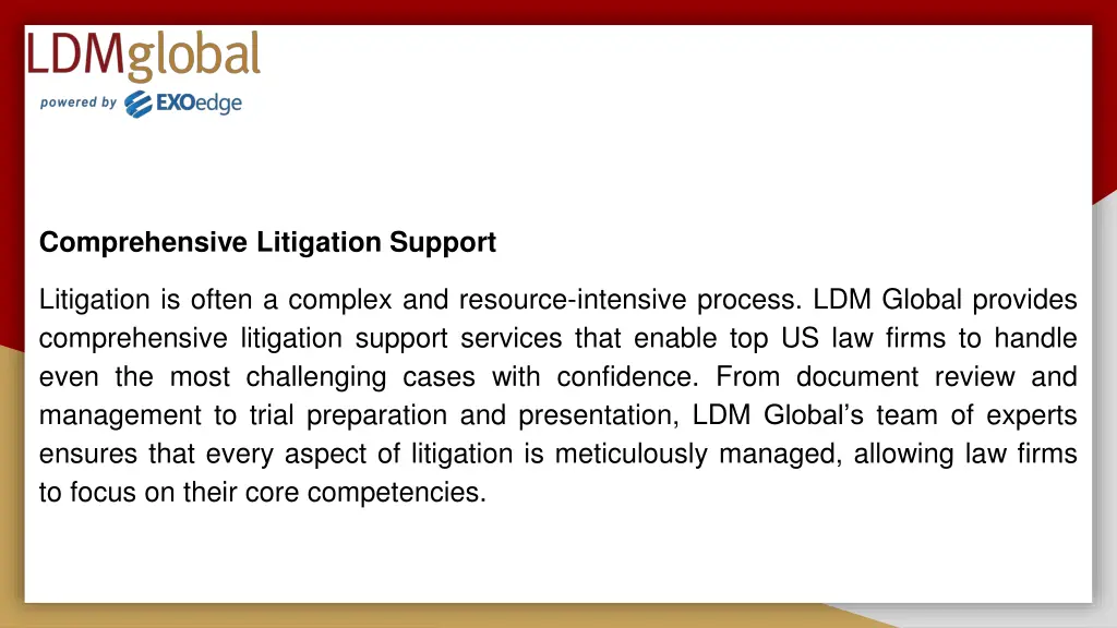 comprehensive litigation support