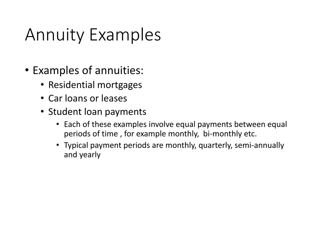 annuity examples