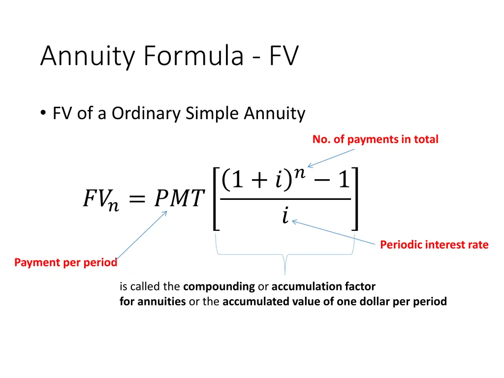 annuity formula fv