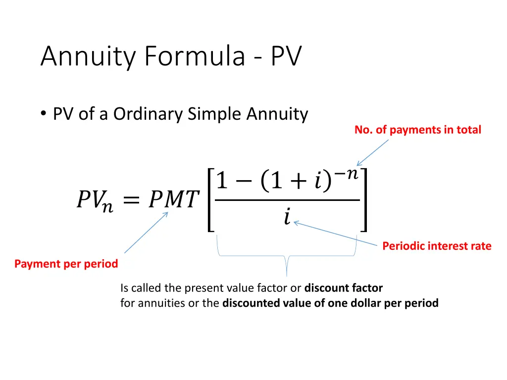 annuity formula pv