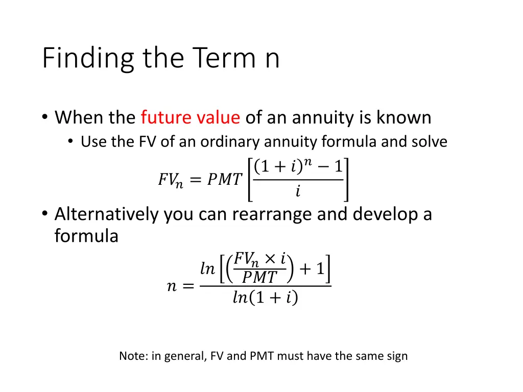 finding the term n