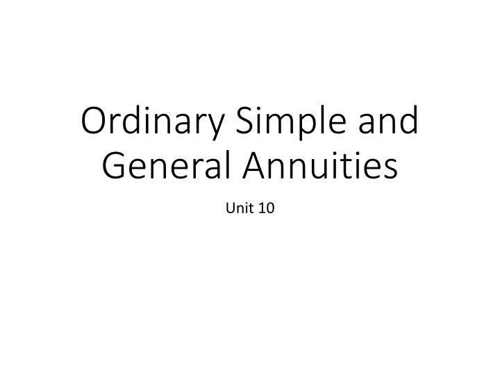 ordinary simple and general annuities