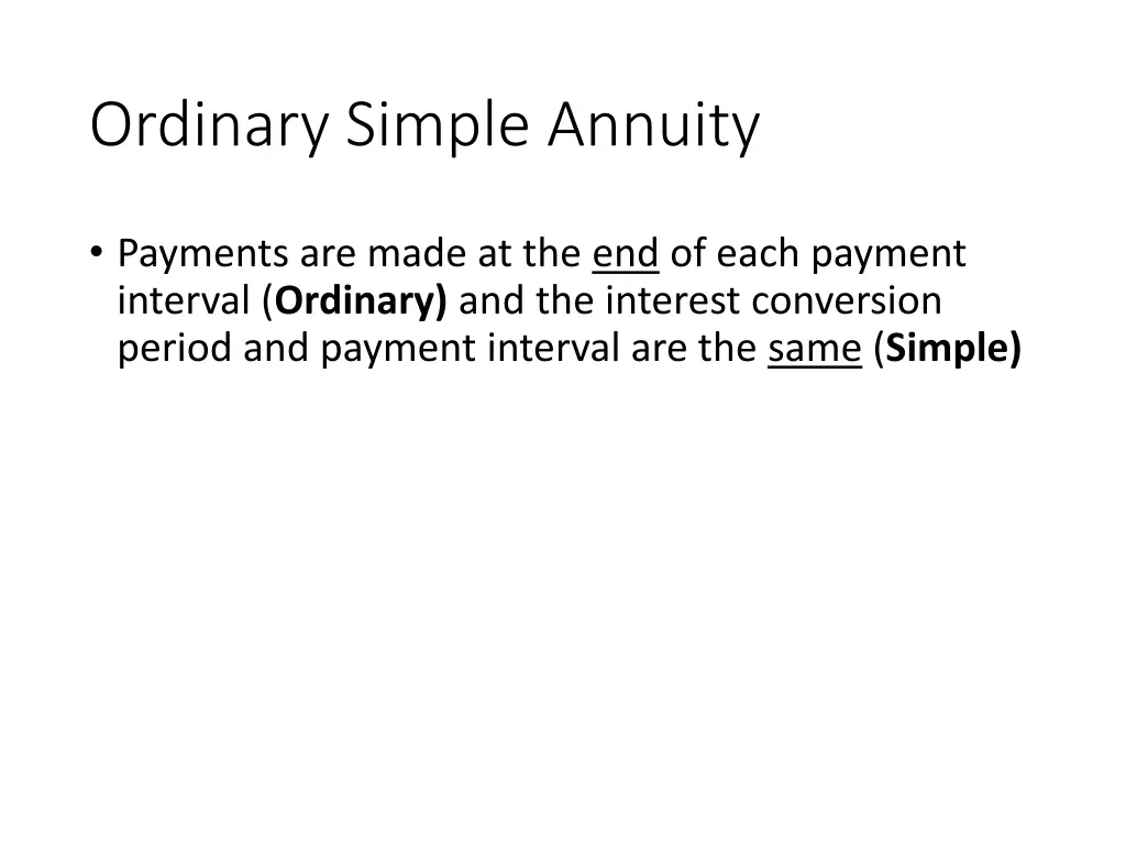 ordinary simple annuity