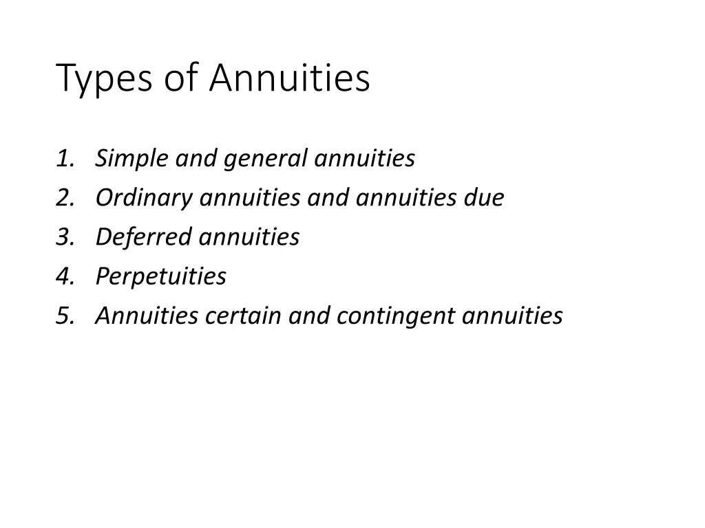 types of annuities