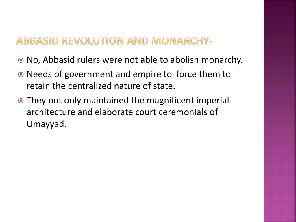 abbasid revolution and monarchy