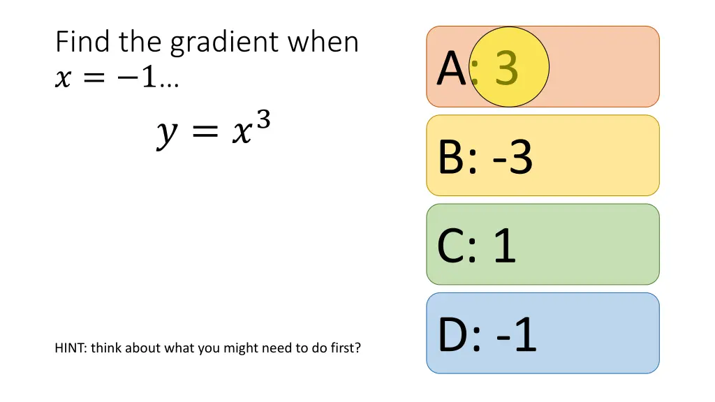 find the gradient when 1 3