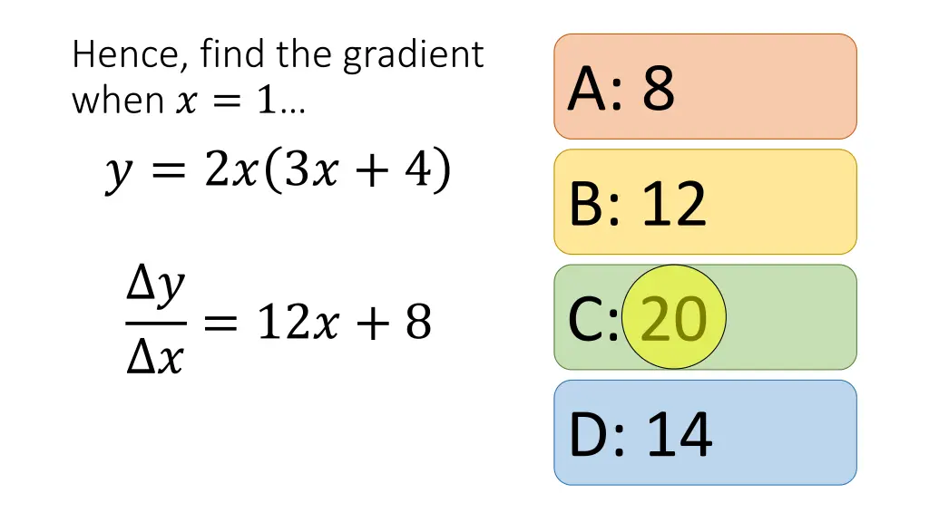 hence find the gradient when 1 2 3 4