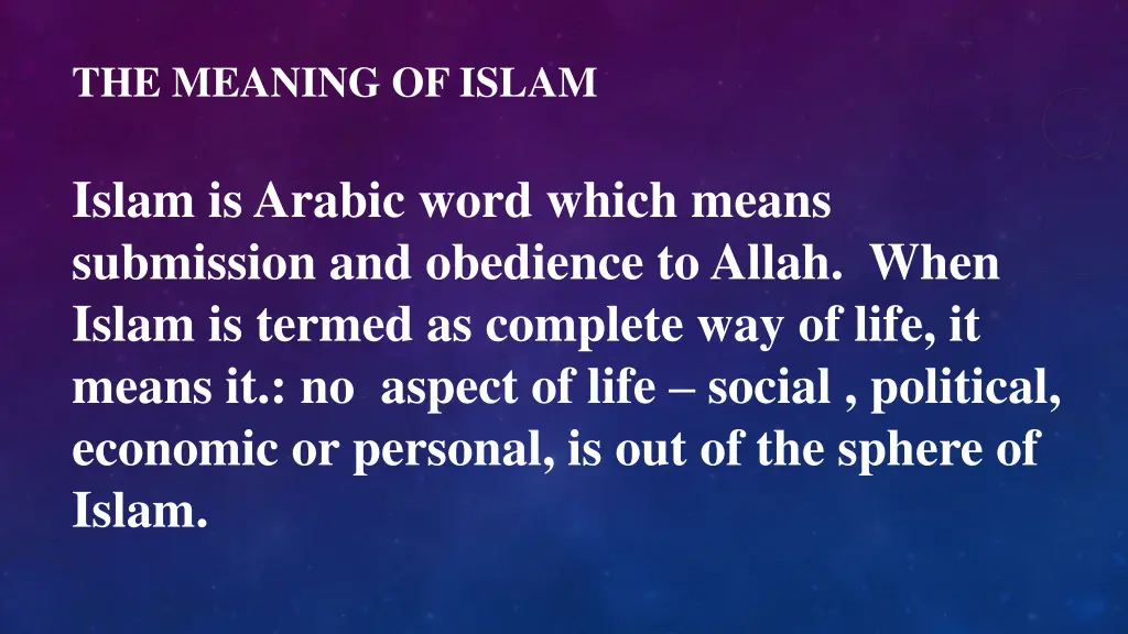 the meaning of islam