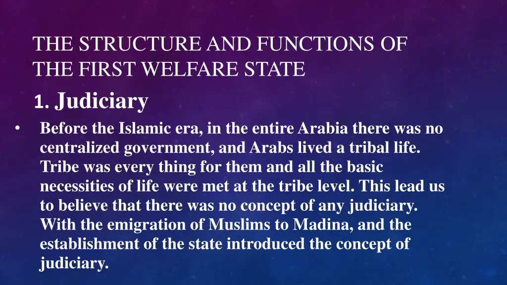 the structure and functions of the first welfare