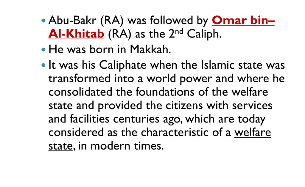 abu bakr ra was followed by omar bin al khitab