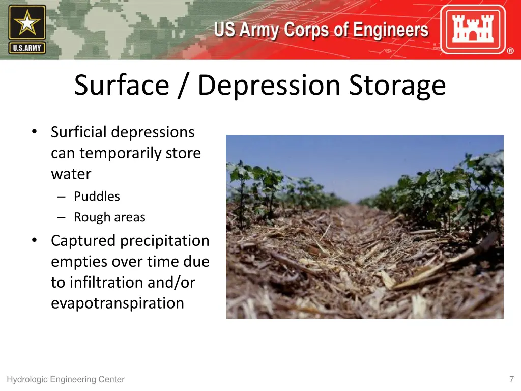 surface depression storage