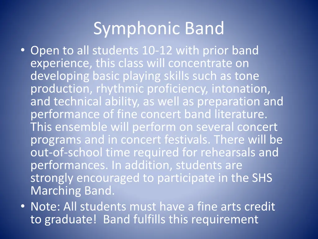 symphonic band