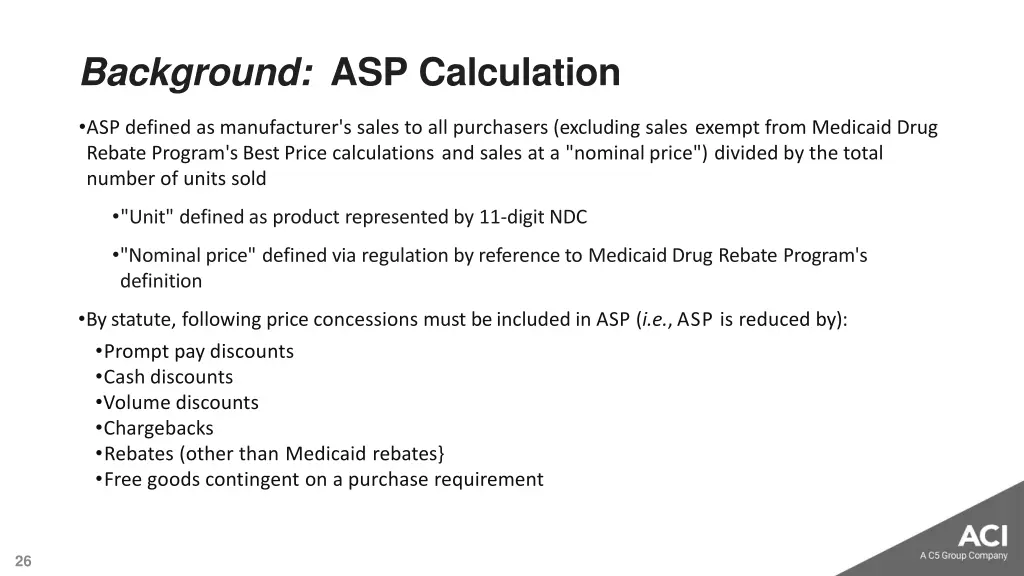 background asp calculation