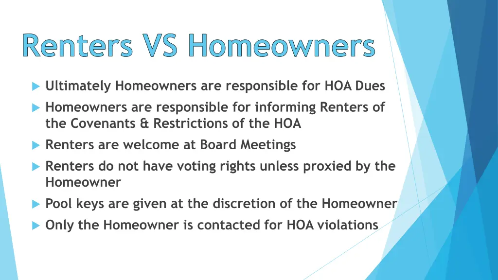 renters vs homeowners