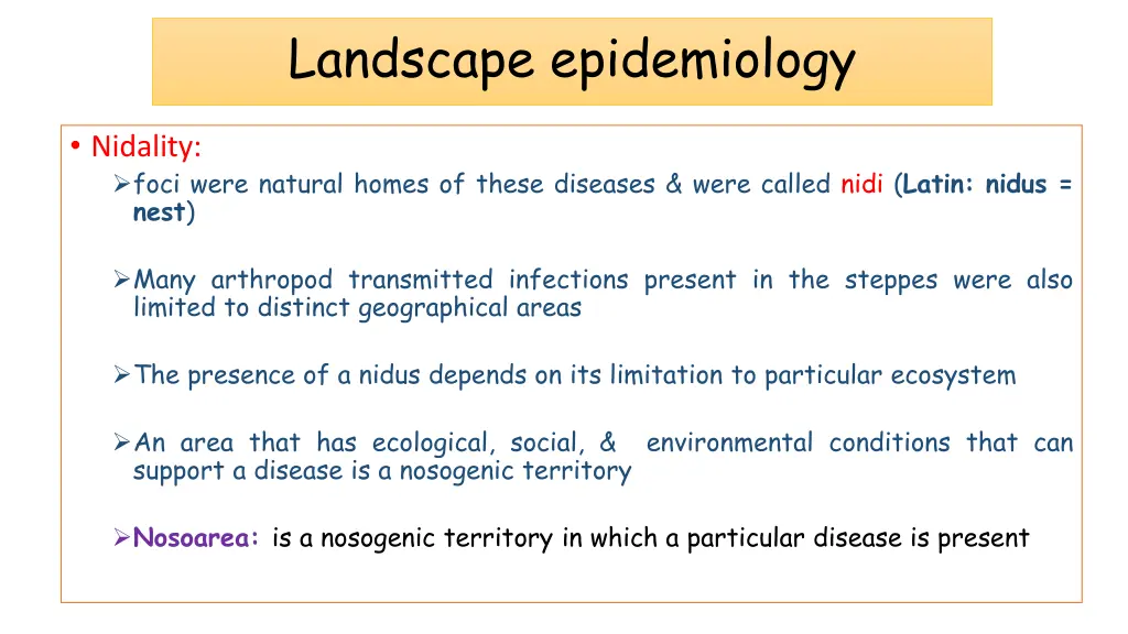 landscape epidemiology 1