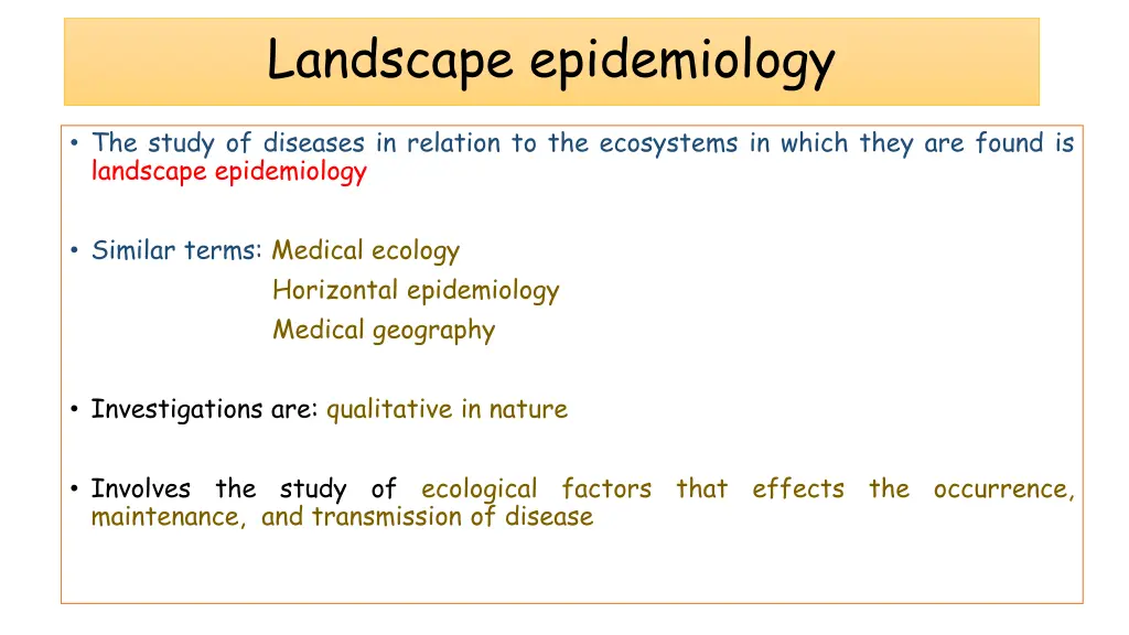 landscape epidemiology