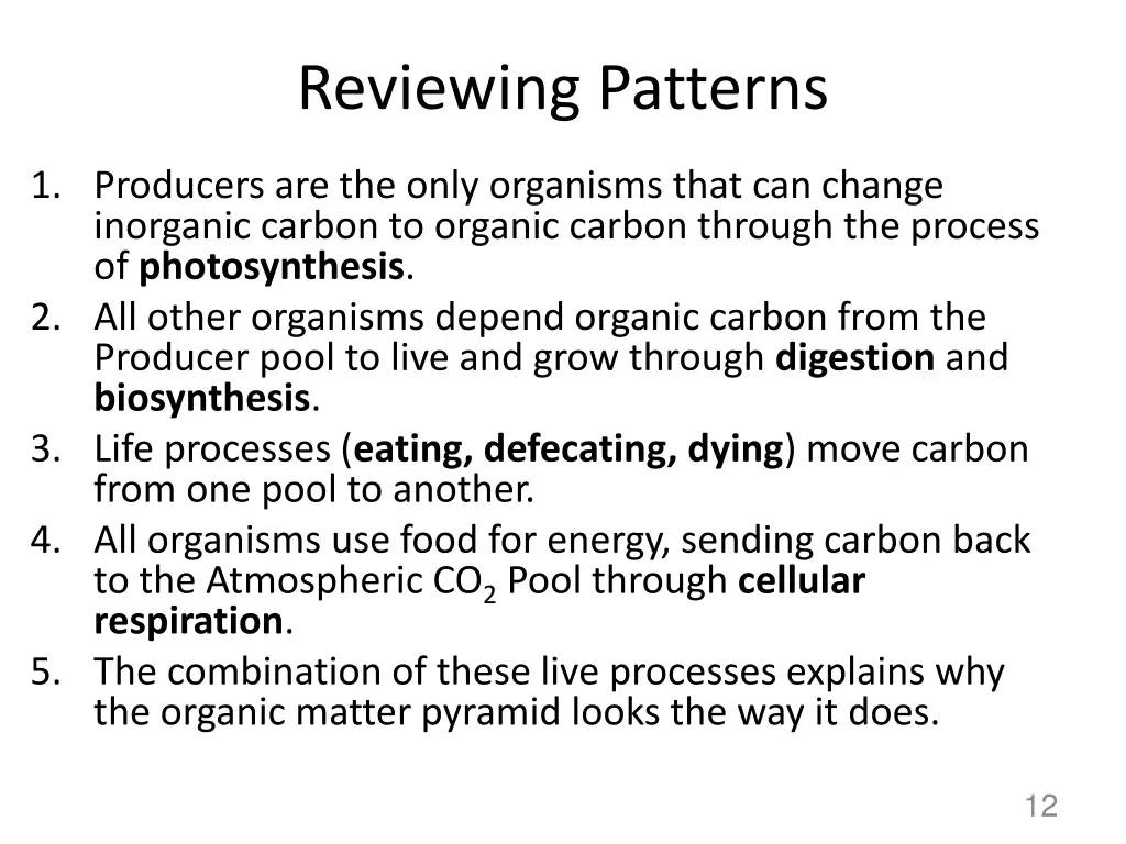 reviewing patterns