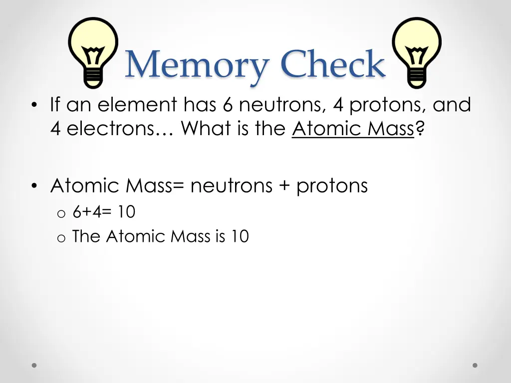 memory check if an element has 6 neutrons