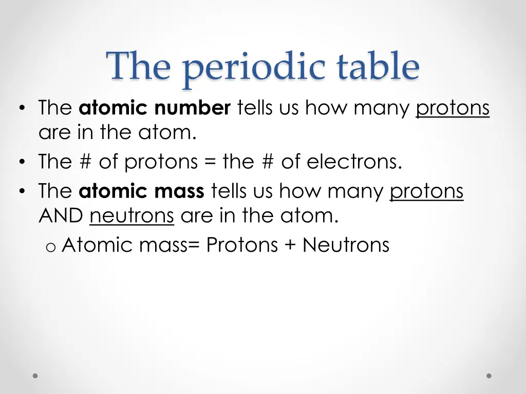 the periodic table the atomic number tells