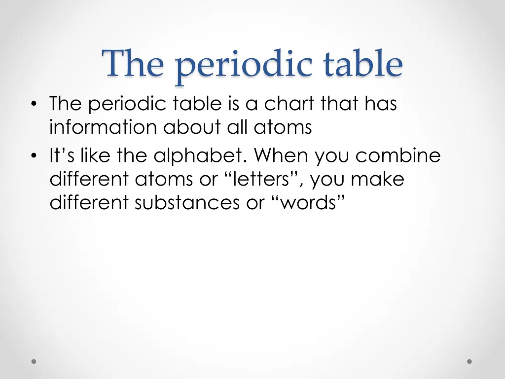 the periodic table the periodic table is a chart