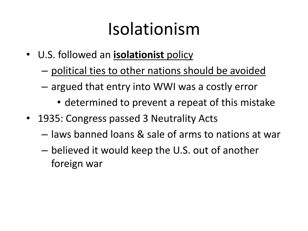 isolationism