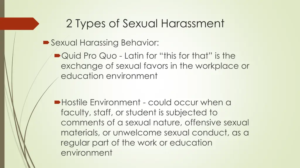 2 types of sexual harassment