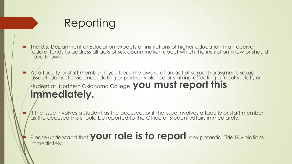 reporting