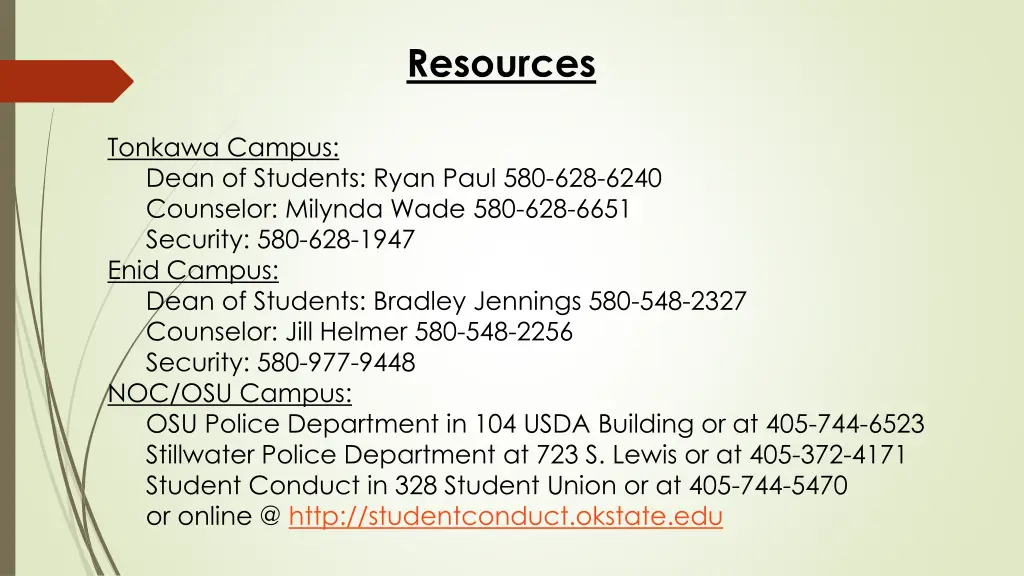 resources