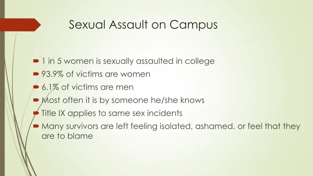 sexual assault on campus