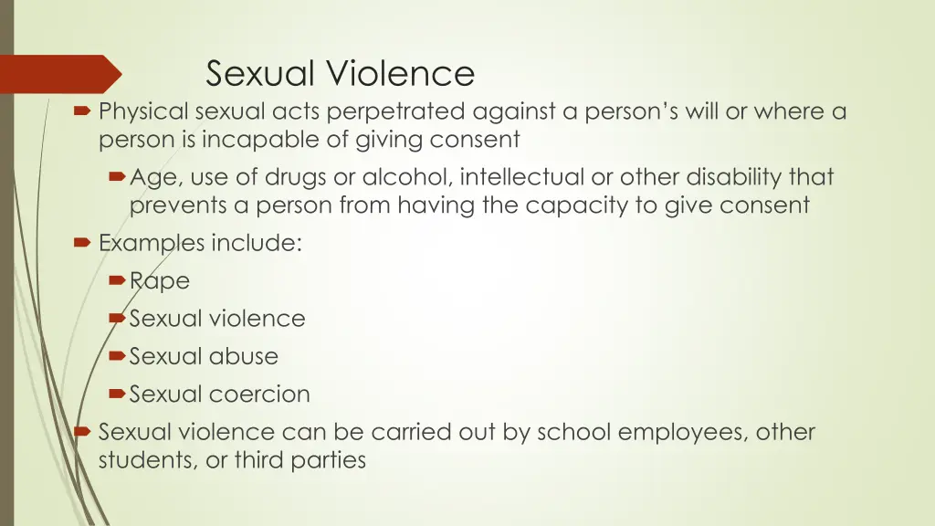 sexual violence physical sexual acts perpetrated