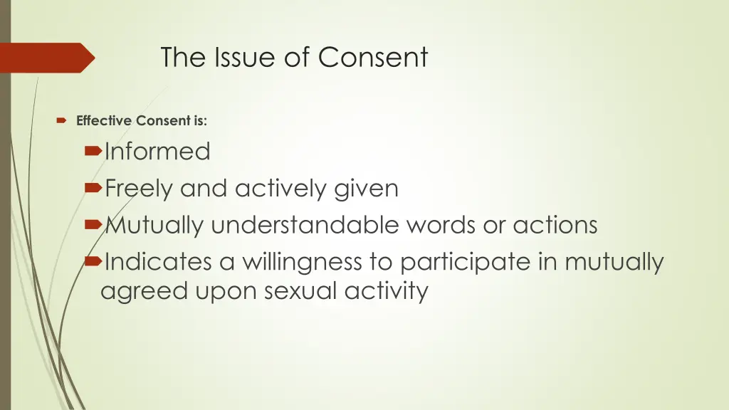 the issue of consent