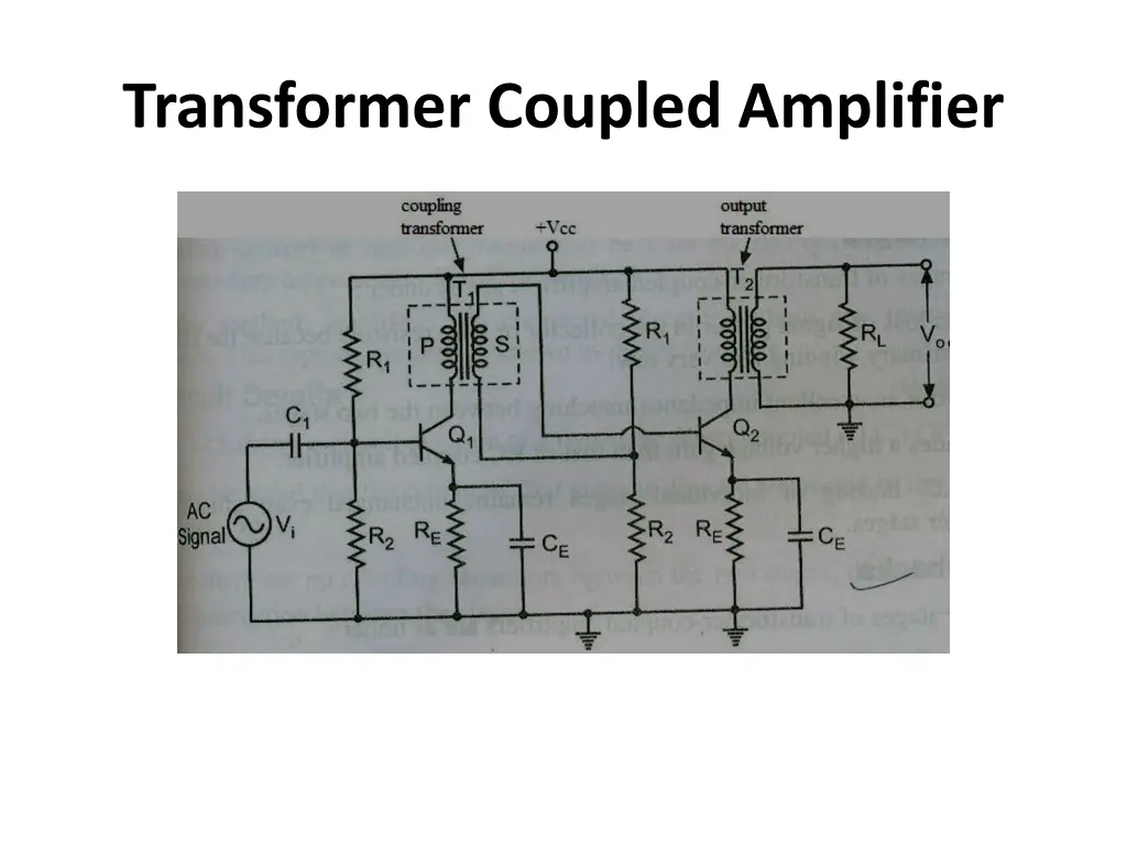 transformer coupled amplifier